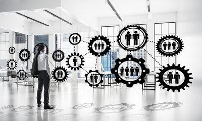 Networking and social communication concept as effective point f