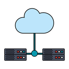 Storages and cloud computing vector illustration graphic design