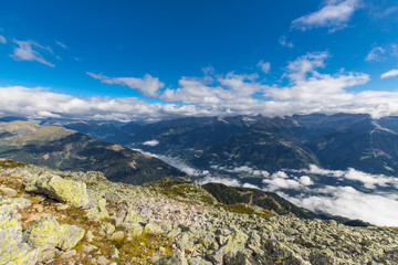 Fototapeta na wymiar Hiking Landscape Panorama Views From Mt. Salzkofel 2.498m Carinthia Austria