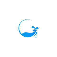 Abstract water wave logo, icon vector design element