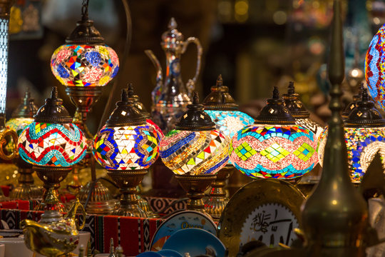 Arabian lamps at  Mutrah Souq, in Muscat, Oman