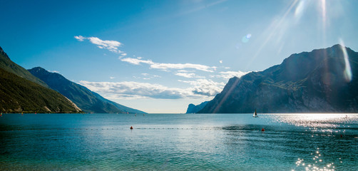 Lake Garda is the largest lake in Italy - obrazy, fototapety, plakaty