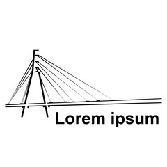 logo black and white bridge on white background