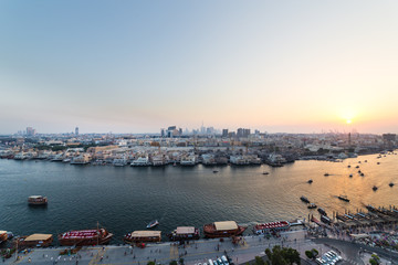 Panoramic view of Dubai from a Deira skyscraper
