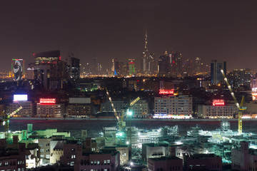 Obraz premium Panoramic view of Dubai from a Deira skyscraper