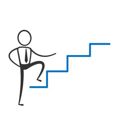 stickman business concept climb the ladder of success