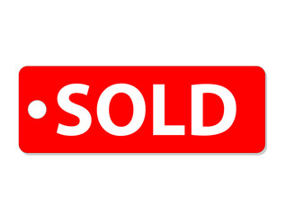 sold icon on white background. sold tag sign. flat style. sold icon for your web site design, logo, app, UI.