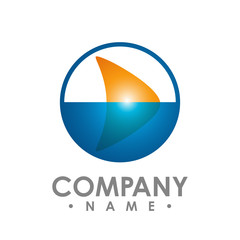 Creative abstract 3d media play button vector logo design template element