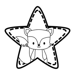 star with cute squirrel icon over white background, vector illustration
