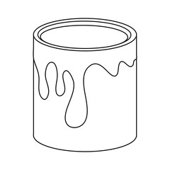 paint can icon over white background, vector illustration