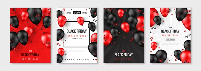Fotobehang Black Friday Sale set of posters © kotoffei