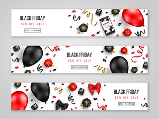 Black Friday white banners