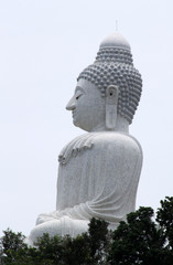 Buddha. Big white Buddha in Phuket. Thailand.