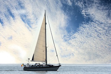 Naklejka premium sailingboat seen in Novigrad, Istria, Croatia