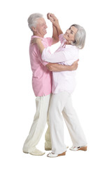 Portrait of a cute senior couple dancing