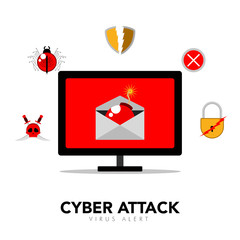 Cyber attack concept graphic design