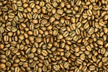 Roasted brown coffee beans background