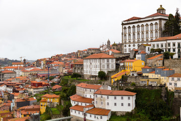 Fototapeta na wymiar View of the quarter of Ribeira in Porto, Portugal