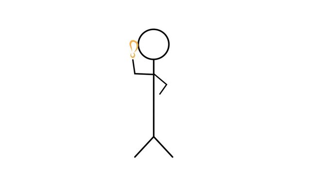 Stick figure with yellow idea bulb