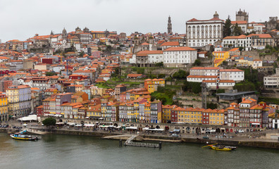 Naklejka na ściany i meble View of the quarter of Ribeira in Porto, Portugal