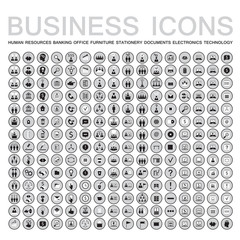 Set of 224 web icons for business, finance, office, communication, human resources