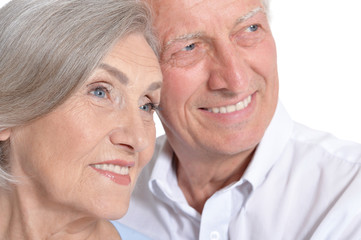 Portrait of a cute happy senior couple