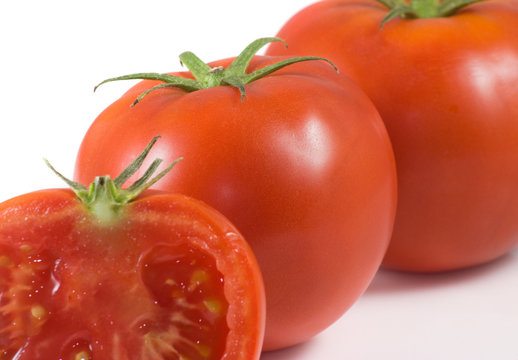 isolated image of red tomato close-up