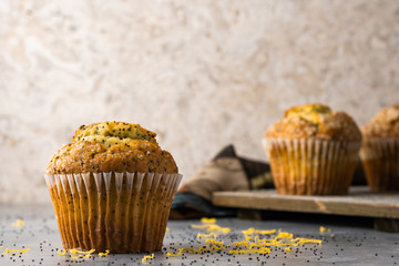 Lemon poppyseed muffins, ready for a great breakfast 