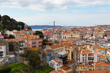 Fototapeta na wymiar Beautiful view of Lisbon old city, Portugal