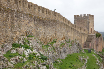 Fototapeta premium Old City wall in Obidos, Portugal