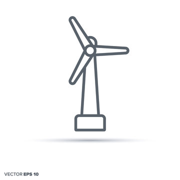 recommend clip art: Wind turbine vector line icon.