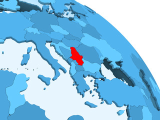 Obraz premium Serbia on blue globe