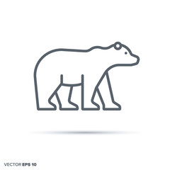 Polar bear vector line icon.