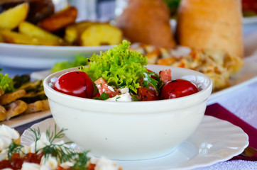 Photo of fresh salad with vegetables