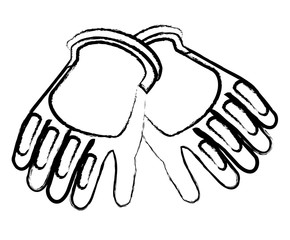 Obraz premium construction gloves icon over white background, vector illustration