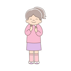 拍手_全身_幼児5歳女の子