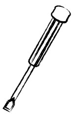 screwdriver tool icon over white background, vector illustration