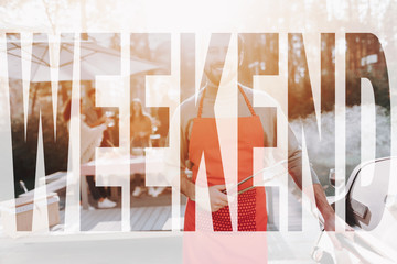 Beautiful Caucasian Man With Barbecue Cutlery.