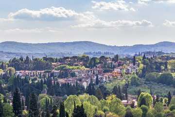 Fototapeta na wymiar View of Italian country village