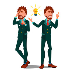 Solution Concept Vector. Businessman. Solution Of The Problem. Success Strategy. Brainstorming, Find Way Out. Great Idea. Promotion. Different Directions. Flat Cartoon Illustration