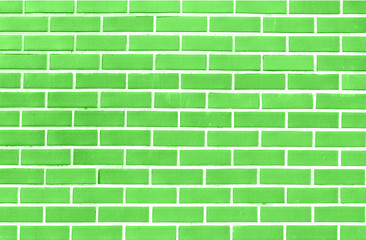 Green brick wall texture background material of industry building construction