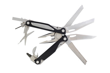  Multitool metal pocket knife and pliers opened with many other accessories