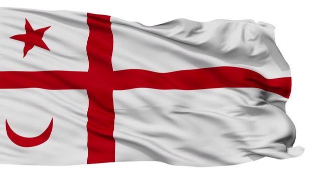 Mikmaq Indian Flag, Isolated View Realistic Animation Seamless Loop - 10 Seconds Long