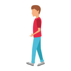 Young man walking vector illustration graphic design vector illustration graphic design