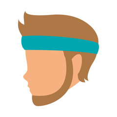 Man head faceless with sport headband vector illustration graphic design vector illustration graphic design