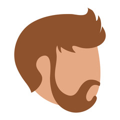 Man with beard head faceless vector illustration graphic design vector illustration graphic design