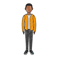 Young man cartoon avatar vector illustration graphic design