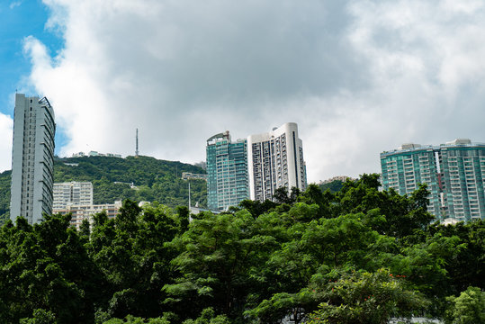 Hong kong skyline hill