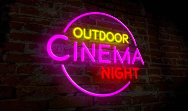 Outdoor Cinema Night Neon