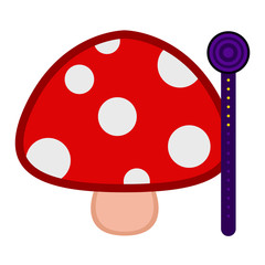 Mushroom shape videogame bar icon